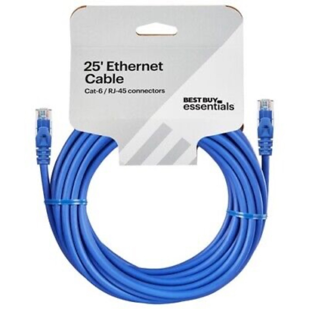 Best Buy Essentials 7.63m (25ft.) Cat6 Ethernet Cable.         (be-pec6st25-c)